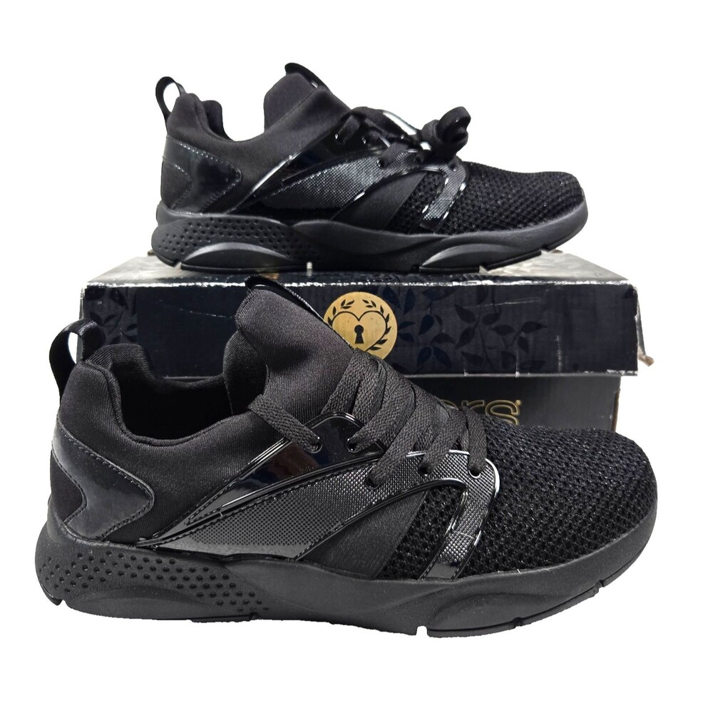 Skechers Shine Status Girls Air Cooled Memory Foam Shoes Size 6 Black New